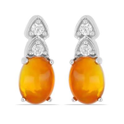 BUY BLUE ETHIOPIAN OPAL GEMSTONE CLASSIC EARRINGS IN 925 SILVER